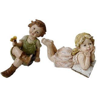 Boy And Girl Figurine Statue Set 14"  