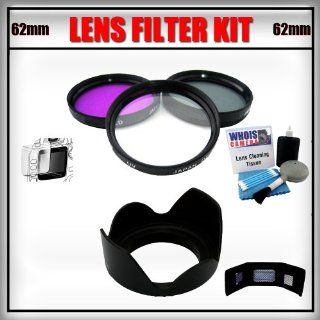 62mm 3pc Lens Filter Kit includes CPL FLD UV Filters (7D 6D 5D T4i T3i T3 T2i T1i XT XTi XSi)   Lens Cleaning Kit   Screen Protector   Tulip Lens   Memory Card Wallet   Canon / Nikon Toys & Games