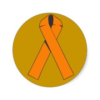 Orange Awareness Ribbon Products Round Sticker