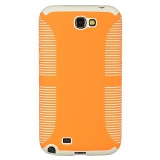 Dream Wireless EZ Grip Case for Samsung Galaxy Note 2   Retail Packaging   White Skin and Orange Case Cell Phones & Accessories