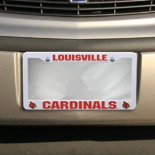 Louisville Cardinals White Plastic License Plate Frame : Sports Fan License Plate Frames : Sports & Outdoors