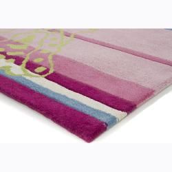 Hand tufted Mandara Pink Wool Rug (3'6 x 5'6) Mandara 3x5   4x6 Rugs