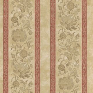 Brewster Home Fashions Stripe Floral Scroll Wallpaper