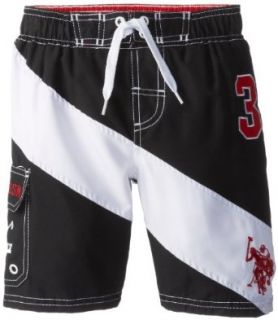U.S. Polo Association Boys 2 7 Color Blocked Board Shorts: Clothing