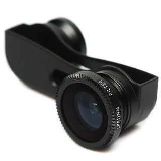 Lightbox 180 Fish Eye Lens+wide Angle Lens+macro Lens 3 in 1 Kit for Apple Iphone 5 (Black): Cell Phones & Accessories