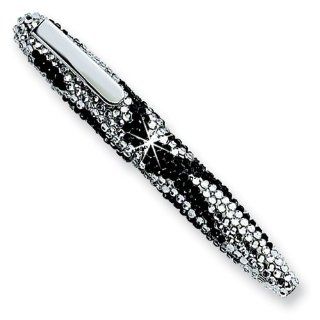 Black & Clear Waves Crystal Ballpoint Pen: Jewelry