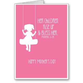 Mother's Day Card Bible Verse Girl Silhouette