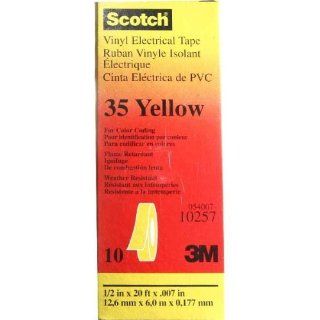 3M Scotch 35 Vinyl Yellow Electrical Tape 1/2" x 20'   10 Pack: Home Improvement