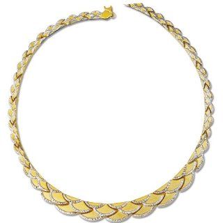7.25" 14K Yellow Gold 8.0mm (1/3") Diamond Cut Texture Fish Scale Like 2 Tone Fancy Bracelet w/ Pear Shape Clasp: Link Bracelets: Jewelry