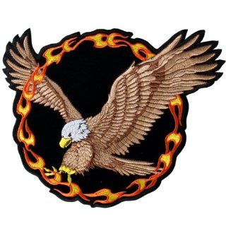 Hot Leathers Ring Of Fire Eagle Patch (5" Width x 4" Height): Automotive