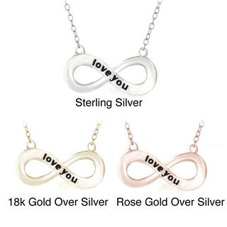 Mondevio Sterling Silver Inspirational 'Love You' Infinity Necklace Mondevio Sterling Silver Necklaces