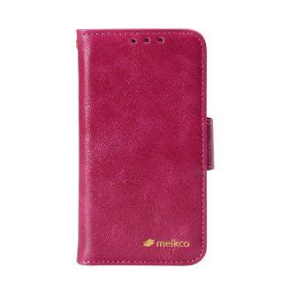 Melkco   Leather Case for Samsung Galaxy S4 Mini   Epoca Series Wallet Book Type   (Dark Red Wax Leather)   SSGN91LCDW7DRWX: Cell Phones & Accessories
