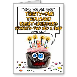 Happy Birthday Cupcake   87 years old Greeting Cards