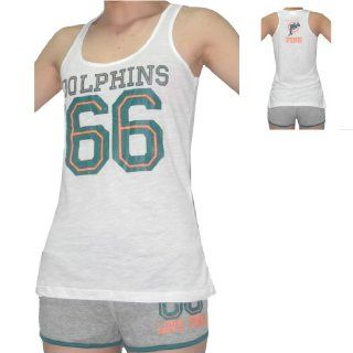 2 PIECE SET: WOMENS Pink Victoria's Secret NFL Miami Dolphins #66 Tank Top & Shorts : Base Layer Sets : Sports & Outdoors