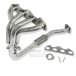 DPT, HDS ME95NT, T 304 Stainless Steel Chrome Exhaust Flex Pipe Manifold Header 2" Inlet with Gaskets and Bolts: Automotive