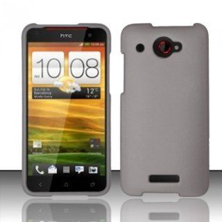 For HTC Droid DNA 6435 (Verizon) Rubberized Cover Case   Gray Cell Phones & Accessories