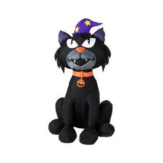 Gemmy Airblown Inflatable 4 Foot Halloween Black Cat with Witch Hat Yard Art : Patio, Lawn & Garden