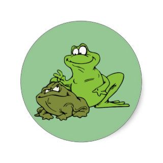 Frog ~ Frogs Toad Toads Cartoon Amphibian Round Sticker