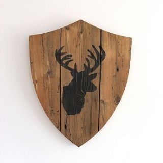handmade reclaimed wooden shield plaque by ruby rhino