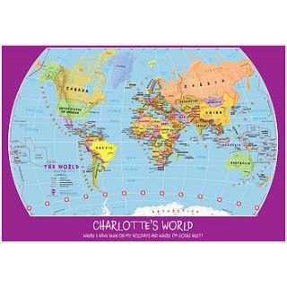 personalised child's world map by maps international