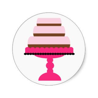Pink Tiered Birthday Cake Stickers