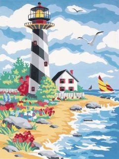 Dimensions Learn To Paint! Paint By Number Kit 9X12 Seaside Lighthouse