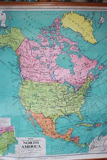 vintage map of north america by colporter