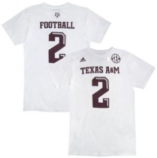 Johnny Manziel Youth Texas A&M Aggies White Jersey Name and Number T shirt Large Clothing