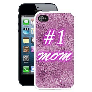 Number One Mom iPhone 4/4S Case (White) Cell Phones & Accessories