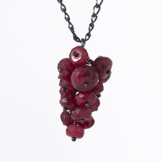 ruby grape pendant by kate wood jewellery