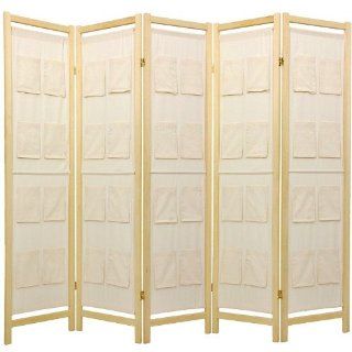 Pockets on Decorative Room Divider Number of Panels: 5 Pannels   Panel Screens