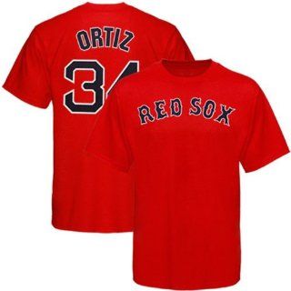 Red Sox   Majestic MLB Name and Number Tee   Men's   Ortiz, David (sz. XL, Red  Ortiz, David  Red Sox)  Sports Fan T Shirts  Sports & Outdoors