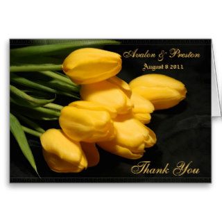 Yellow Tulips Floral Wedding Thank You Note Card