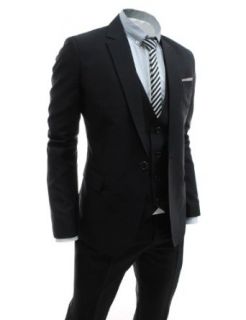 TheLees (JES164) Manns Business Slim Fit Single Breasted 3 pcs 1 Taste Anzug Set: Bekleidung