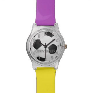 Choose Your Team Colors, Personalized Soccer Ball Wrist Watch
