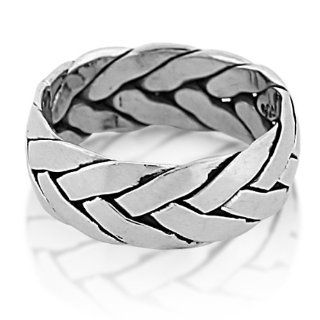 Mens Sterling Silver Braided Ring   13: TrendToGo: Jewelry