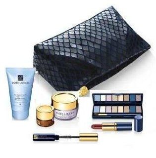 Estee Lauder NEW! Fall / Winter Holidays 2011 7 piece Beauty Skin Care Travel Gift Set: Advanced Night Repair Eye Synchronized Complex + Time Zone Line and Wrinkle Reducing Creme SPF 15 + Perfectly Clean Splash Away Foaming Cleanser + Sumptuous Bold Volume
