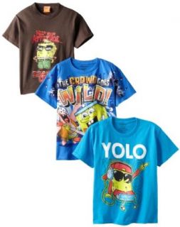 Nickelodeon Boys 8 20 SpongeBob 3 Pack Tees, Multi, Large: Clothing