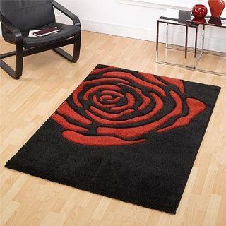Teppich   Monte Carlo Rose   Schwarz/Rot   60 x 110 cm: Küche & Haushalt