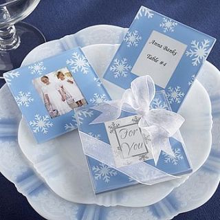 'snowflake' glass coaster set by hope and willow