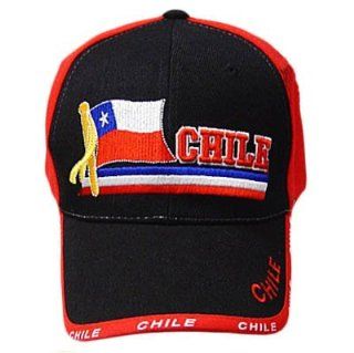 CHILE RED BLACK BASEBALL CAP HAT EMBROIDERED ADJ NEW : Sports Related Merchandise : Sports & Outdoors