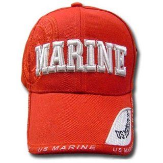 UNITED STATES MARINE CORPS US SEAL NEW RED CAP HAT ADJ : Sports Fan Baseball Caps : Sports & Outdoors
