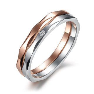 JewelryWe New Black His or Hers Gold Color Plated Stainless Steel Couples Promise Love Rings Mens Ladies Engagement Wedding Band in Gift Bag (Golden Tone): Jewelry