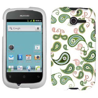 Huawei Ascend Y Green Paisley on White Hard Case Phone Cover: Cell Phones & Accessories
