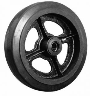EZ Roll WEZ 0420 MORR 4" Diameter X 2" Width Rubber Tread Cast Iron Core Wheel, 300 lbs Load Capacity: Plate Casters: Industrial & Scientific