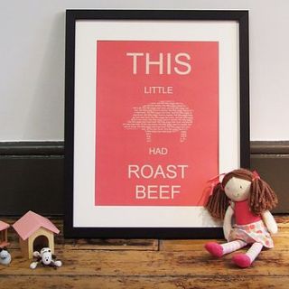 'this little piggy' nursery rhyme print by tinker tailor