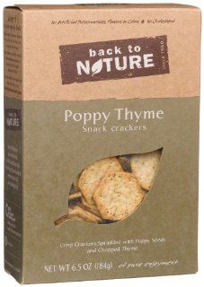 Back To Nature Poppy Thyme Snack Crackers, 6.5 Ounce Boxes (Pack of 6)  Grocery & Gourmet Food
