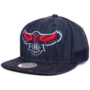 Atlanta Hawks Mitchell and Ness NBA Denim Trucker Hat