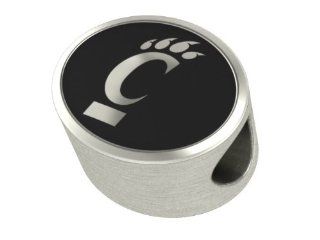 Cincinnati Bearcats Collegiate Bead Fits Most Pandora Style Bracelets Including Pandora, Chamilia, Biagi, Zable, Troll and More. High Quality Bead in Stock for Immediate Shipping: Jewelry