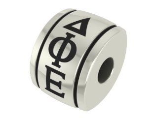 Delta Phi Epsilon Barrel Sorority Bead Fits Most Pandora Style Bracelets Including Pandora, Chamilia, Biagi, Zable, Troll and More. High Quality Bead in Stock for Immediate Shipping: Jewelry